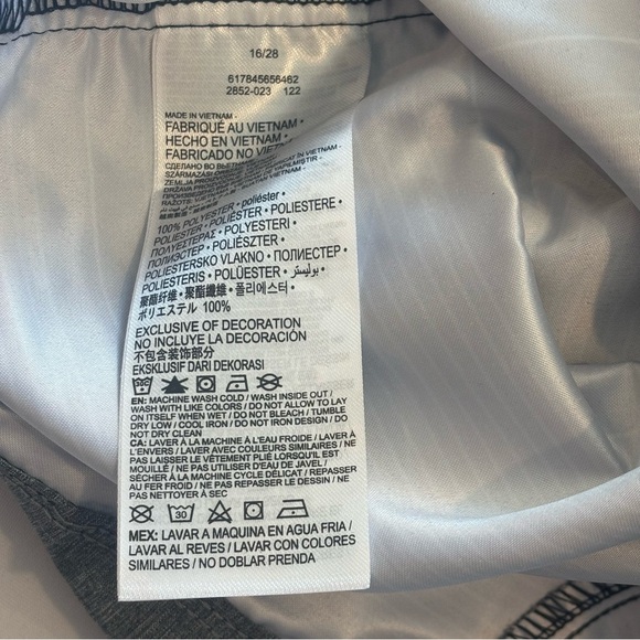 HURLEY Boys Black Striped Swim Shorts Board Shorts Size 16 28” Inseam 9” NWT - Picture 4 of 15